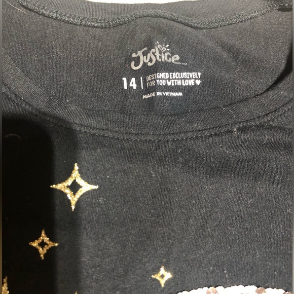 Justice NWOT sequins tee - Picture 2 of 4
